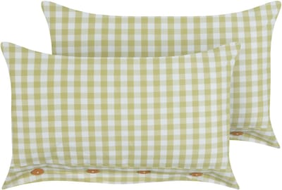 TALYA - Sierkussen set van 2 - Olijfgroen - 40 x 60 cm - Polyester