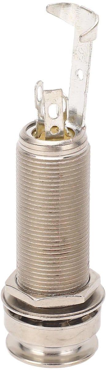 Allecto - Elektrische Basaansluiting Gitaar - Draagbare Aansluiting - Hoge Sterkte - Zilverwit - 1/4 Inch 4-pins - Geschikt voor Muziekinstrumenten