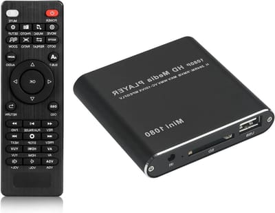 Mini HDMI-compatibele Mediaspeler 1920x1080P Full HD Media USB Digitale HDD-speler SD/MMC-kaart Met Afstandsbediening,zwart