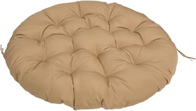 Papasan Stoelkussen - Rond Hangmat Kussen - Ontspannen Buiten - Waterdicht en UV-bestendig - 16x16 Inch - Khaki