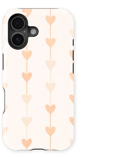 Tough Hoesje met Hartjes geschikt voor iPhone 17 | Little Love Tough Case Geschikt voor Mag | Hartjes Print Backcover geschikt voor iPhone 17 Vertical Hearts