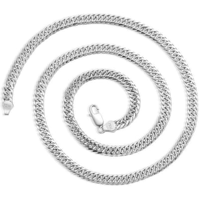 Luxe 100% 925 Sterling Zilver Klassieke Schakelketting Ketting Voor Mannen Fijne Sieraden Lengte 50cm Kettingen Breedte 4/5/6mm Ketting white