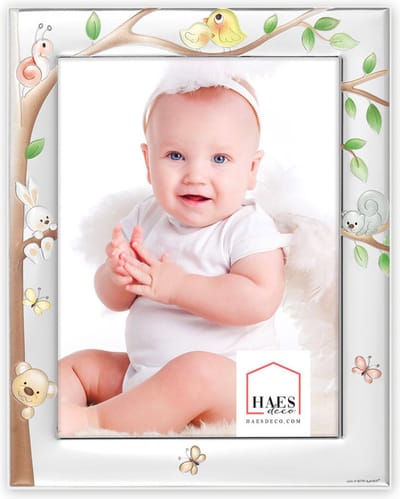 HAES DECO – Verzilverde Baby Fotolijst Rose Nino voor een foto van 10x15 cm – B17746HS