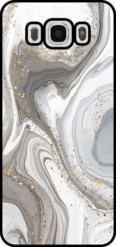 Smartphonica Telefoonhoesje Geschikt voor Samsung Galaxy J5 2016 met marmer opdruk - TPU backcover case marble design - Zilver geschikt voor Samsung Galaxy J5 2016
