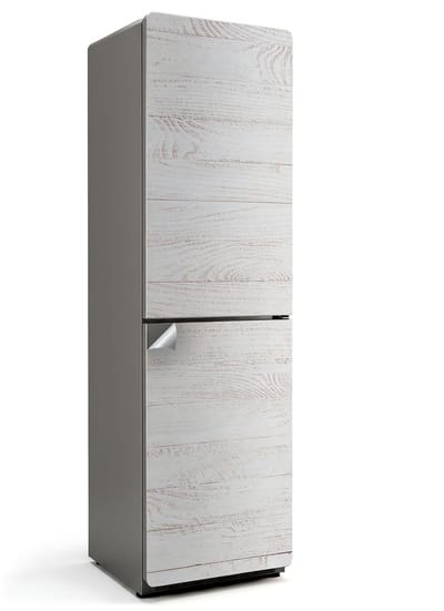 Wallfluent Koelkaststickers - Houten plankpatroon Koelkast Folie - 60 cm x 205 cm - Wit Koelkaststickers - Zelfklevende Koelkaststicker - Koelkast Opknappen Sticker - Koelkast Wrap - Koelkast Makeover