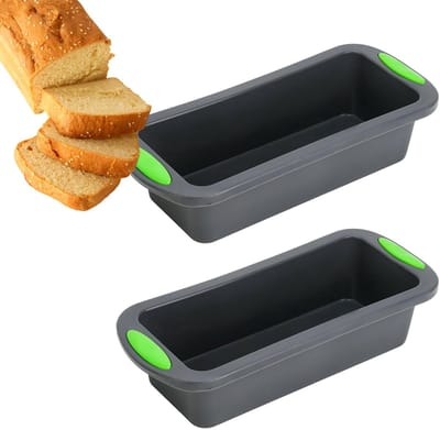 Dailygoods- Broodbakvorm Siliconen - 2 Stuks - Hittebestendig - Antislip Handgreep - Rechthoekige Bakvorm - Gemakkelijk te Reinigen