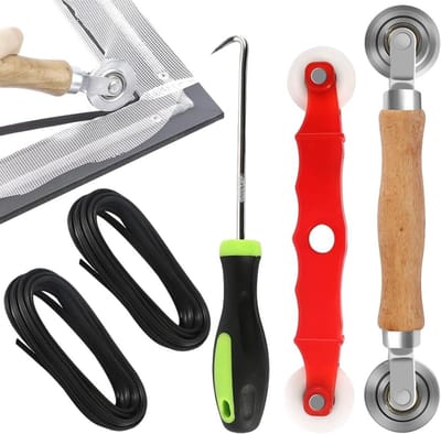 Set van 5 Retractable Vliegenschermen met Dubbele Wielen en Spline Rollers voor Insectenbescherming en Handgereedschap