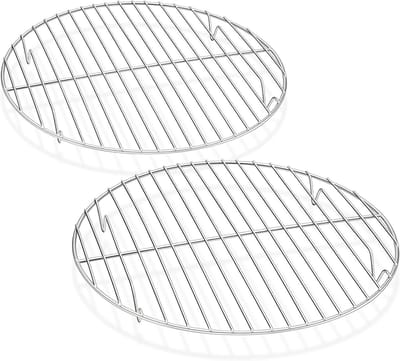 Ronde RVS Koelroosters Set van 2, Perfect voor Taart, Bakken en Stomen, Roestvrij en Vaatwasserbestendig - 27 cm