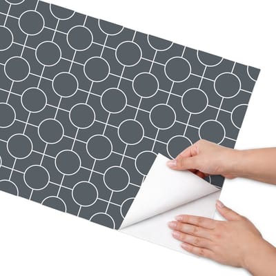 Coloray Meubel Wrap Folie - Grijs Meubelfolie - 50x100 cm - Wrapfolie Keuken Geometrische cirkels - Decoratiefolie - Minimalist Meubelfolie - Meubel Wrap Folie - Woonkamer decoratie - Achtergronden en patronen