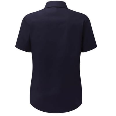 Russell Collectie Dames/Dames Korte Mouwen Poly-Katoen Easy Care Poplin Shirt (Franse marine)