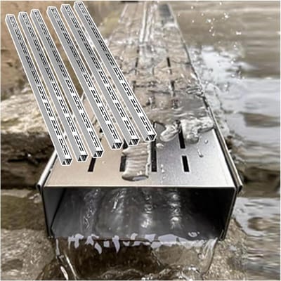 Drainageset Roestvrij Staal - Afvoerkanaal Buiten - Oprit Waterdicht Maken - Robuuste 304 Constructie - 100 cm Lengte - Zilverkleurig