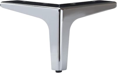 Massief stalen meubelpoot chroom hoek 14 bij 14 cm en hoogte 11 cm - Set van 4 stuks
