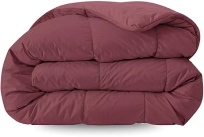 Zelesta Pure Uni Bordeaux Rood 160x220cm - Katoenen dekbed zonder overtrek - Wasbaar dekbed - Hoesloos dekbed - 2 in 1 Dekbed met vaste overtrek