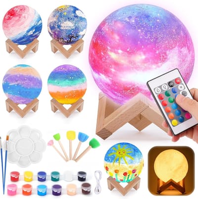 Knutselen voor Meisjes van 6 8 9 10 Jaar: Meisjescadeaus 7 8 9 10 11 Jaar Nachtlampje Kinderen Speelgoed 5-12 Jaar Ideeën Verjaardagscadeau voor Jongens DIY Maanlamp Schilderset | Creatieve Knutselset