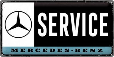 Mercedes-Benz Service Metalen Bord - 25 x 50 cm