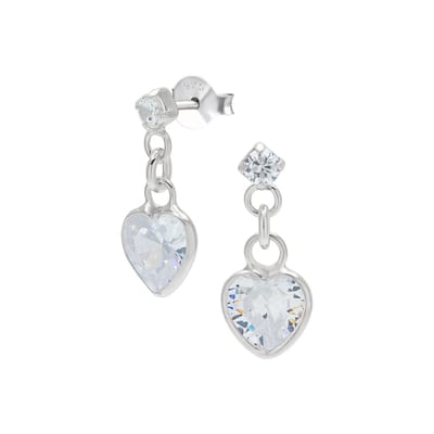 WeLoveSilver - Zilveren oorstekers - Kristal hart - Nikkelvrij