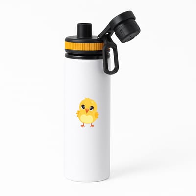 Hacebo® - Kuikentje waterfles met draaidop oranje - Kuiken - Dieren liefhebbers - Kinderboerderij - vogels - kippen - eenden - water fles - 850ML