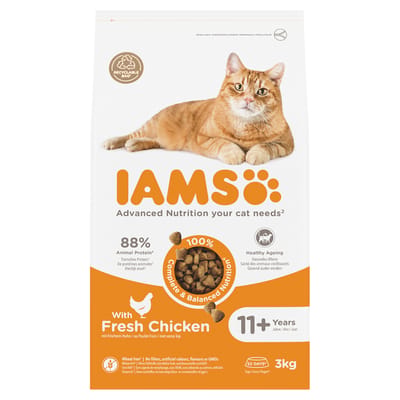 3kg IAMS Advanced Nutrition Senior droogvoer voor katten 11+ met kip