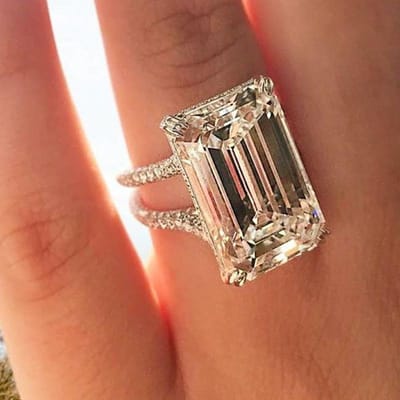 Huitan Luxe Kristal Geometrische Kubieke Zirconia Bruiloft Ringen voor Vrouwen Mode Veelzijdige Vrouwelijke Accessoires Hoge Kwaliteit Sieraden 7 brown