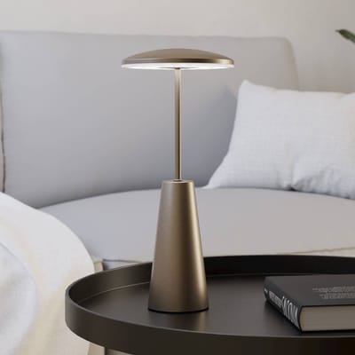 EGLO Piccola Tafellamp - Aanraakdimmer - Draadloos - 28 cm - Donker Brons - Instelbaar wit licht - Oplaadbaar - Buiten en Binnen