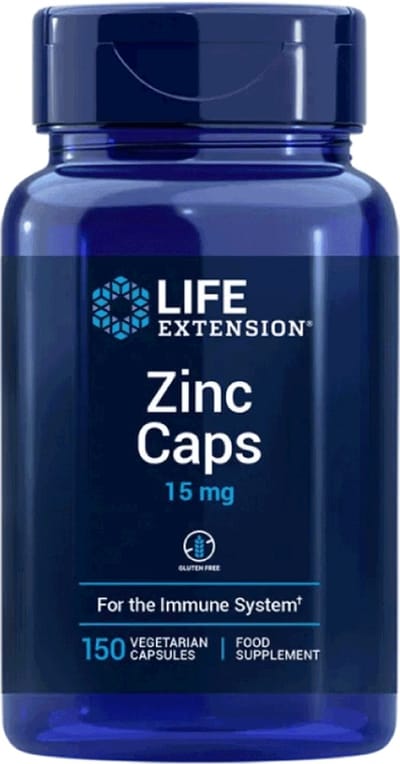 Life Extension - Zink - 15 mg - 150 Capsules - Essentieel Mineraal - Voedingssupplementen