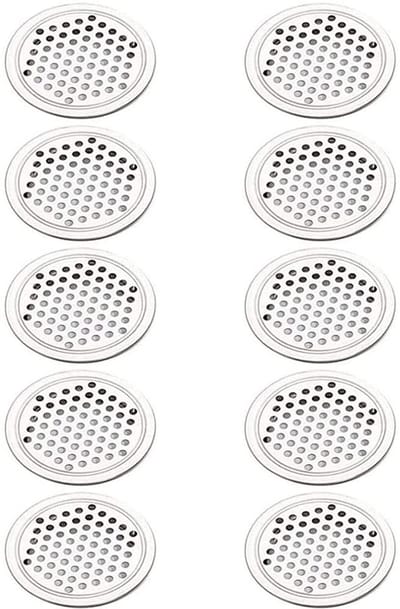 Allecto - Ventilatierooster - 10 Stuks - Roestvrij Staal - Zilver - Ventilatiegat - Geschikt voor Badkamer, Keuken en Kasten