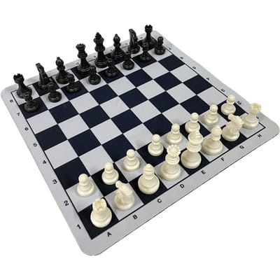 Internationaal Schaakspel Professionele Standaard Handgemaakt Draagbaar Schaakbord Spel Set voor Kinderen Volwassenen gray