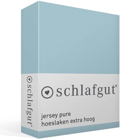 schlafgut Jersey Pure hoeslaken extra hoog - L - 140x200 - 160x220 536 Blue Light