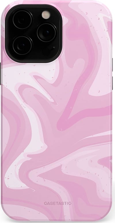 Casetastic hoesje geschikt voor Apple iPhone 13 Pro Max - MagSafe - Dubbellaagse bescherming - Zoet Roze Marmer - Fashion Case - Lichtroze Wit