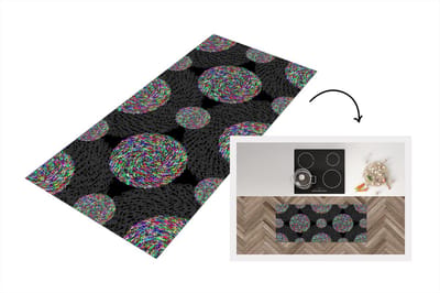 Keukenloper - Loper keuken - Regenboog - Design - Cirkel - Patronen - 120x50 cm - Keukenloper vinyl