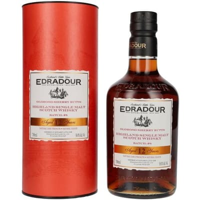 Edradour Whisky Edradour 12 Years Old Oloroso Sherry Single Malt Whisky Natural Cask Strength #8 58% Vol. 0,7l in geschenkverpakking