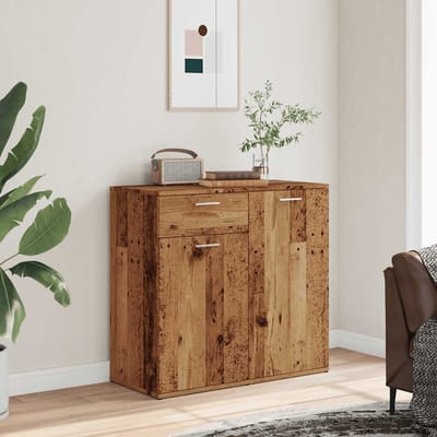 vidaXL - Dressoir - 80x36x75 - cm - bewerkt - hout - oud - houtkleurig