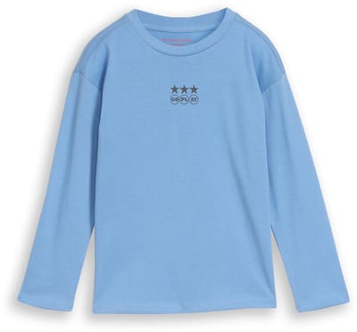 Tom Tailor - Oversized shirt met lange mouwen en print op de rug - Maat 92/98 - Light Blue