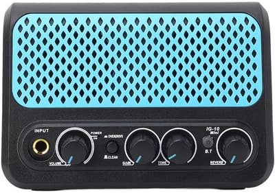 Dailygoody - Mini-gitaarversterker - Draagbare Oefenversterker - 10W - Voor Muzikanten Onderweg - Hoofdtelefoonuitgang voor Stille Oefeningen - Geschi.