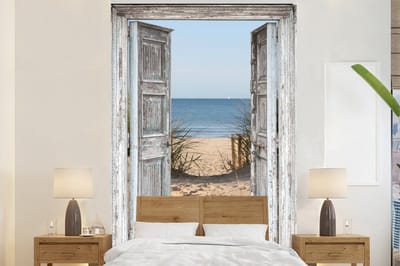 Behang - Fotobehang Duin - Strand - Doorkijk - Zomer - Breedte 170 cm x hoogte 260 cm