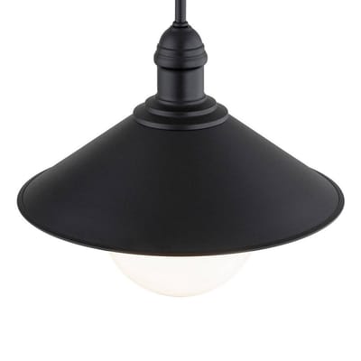 Argon Buiten hanglamp Enduro, zwart, staal, glas, IP44, E27