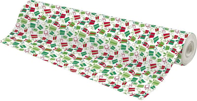 Cadeaupapier Rol - Inpakpapier Geschenken - Geschenken Verpakken - Extra Lange Lengte - 50 x 0.70 m - Rood Groen Wit