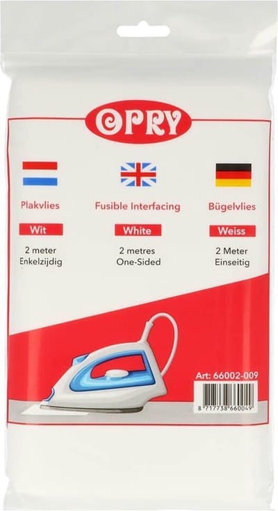 Opry - Plakvlies 90 x 200 cm opstrijkbaar - wit.
