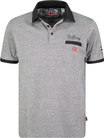 Geographical Norway Denim Polo Shirt Zwart Kola - L