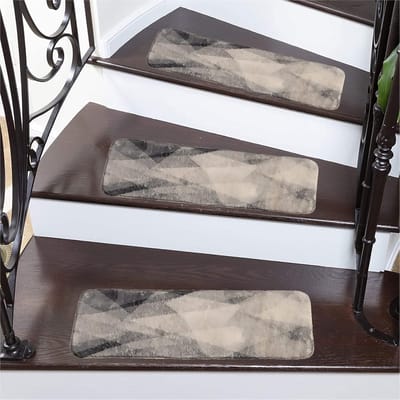 Traptrede Matten - Antislip Treden - Veilig Trap Lopen - Zelfklevend Imitatie Cashmere - 70 x 22 cm - Grijs