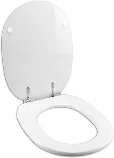 WC-bril Hout - Toiletzitting Toiletdeksel - Badkamer Verbetering - Soft Close Scharnieren - Standaard Maat - Wit