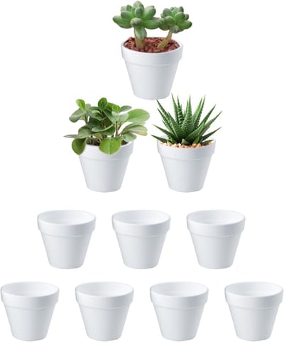 Set van 10 Witte Mini Plantenpotten 6x7 cm – Duurzaam PP Kunststof – Ideaal voor Zaailingen, Vetplanten en Kruiden