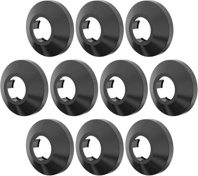Buisrozet - 10 stuks - Radiatorrozet - Klemrozet - PP kunststof - Waterleiding rozet - Verwarmingsbuis installatiemateriaal - Klemrozet - Waterleiding krans - Ø 15 - 17mm - Zwart