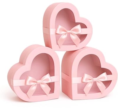 Set van 3 Hartvormige Opbergdozen voor Geschenken - Decoratieve Dozen voor Verjaardag, Bruiloft en Speciale Gelegenheden