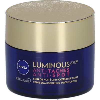NIVEA Cellular LUMINOUS630 Anti-Spot Egaliserende Nachtcrème voor Vrouwen - Anti-Pigmentvlekken Crème - Met Hyaluronzuur - 50 ml