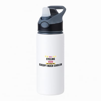 Hacebo® - I'm a cycling mom like a normal mom except much cooler waterfles met rietje zwart - moeder die houdt van fietsen - Moeder cadeautjes - moederdag - verjaardagscadeau - verjaardag - cadeau - geschenk - kado - water fles - 650ML