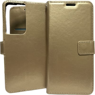 Portemonnee Book Case Hoesje Geschikt voor: Samsung Galaxy S21 Ultra - goud