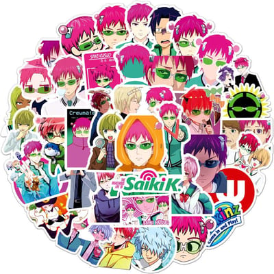 50 stuks Cartoon Leuke Saiki Kusuo Anime The Disastrous Life Of Saiki K Stickers Krabbel DIY Waterbeker Scooter Sticker