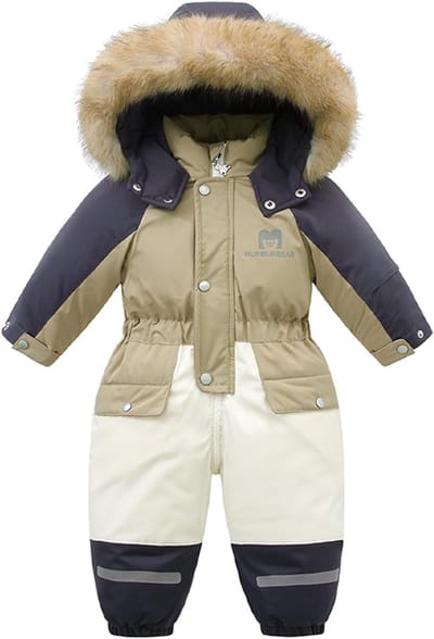 Kinderen Winterskleding Snowsuit voor Jongens en Meisjes met Capuchon, Fleece Voering voor 1-6 Jaar