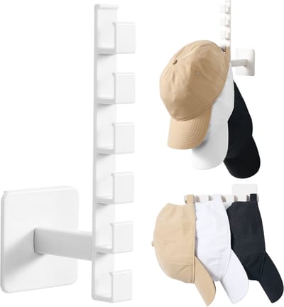YONO Cap Rack Zelfklevend - Petten Houder - Rek - Opbergen - Pethouder Kapstok - Wit